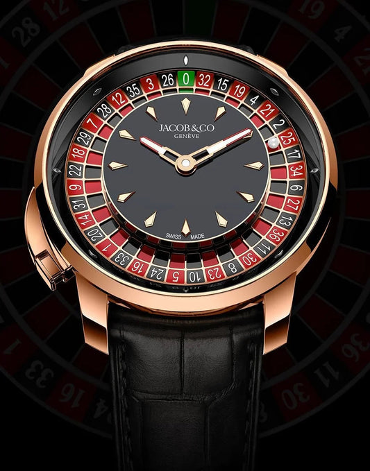 Buggati Jacob & Cobe Casino Premium Luxury Watch (Royal Red & Black)